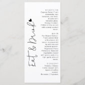 Modern Script Typography | Eat & Drink Wedding Menükarte (Vorderseite)