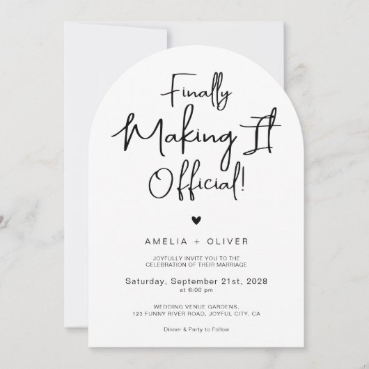 Modern Script Typography | Joyful Arch Wedding Einladung (Vorderseite)