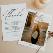 Modern Script Typography Photo Graduation Dankeskarte