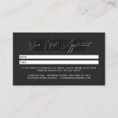 Modern script typography professional reminder terminkarte (Rückseite)