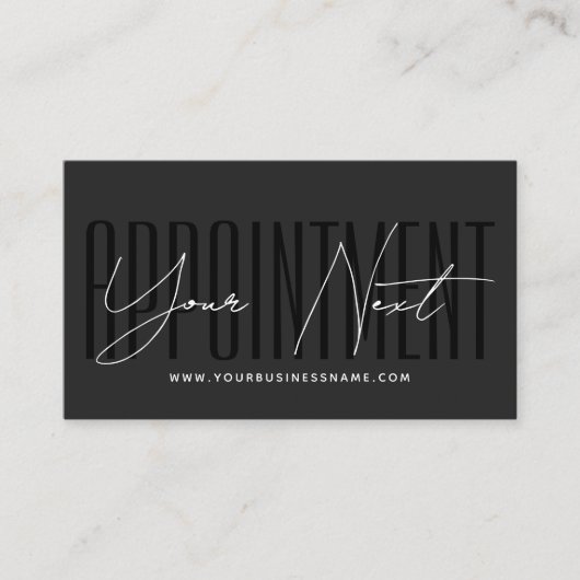 Modern script typography professional reminder terminkarte (Vorderseite)
