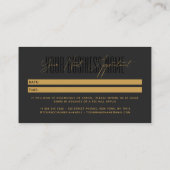 Modern script typography professional reminder terminkarte (Rückseite)