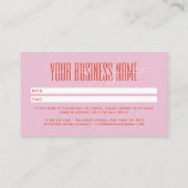 Modern script typography professional reminder terminkarte (Rückseite)