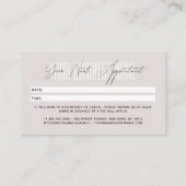 Modern script typography professional reminder terminkarte (Rückseite)