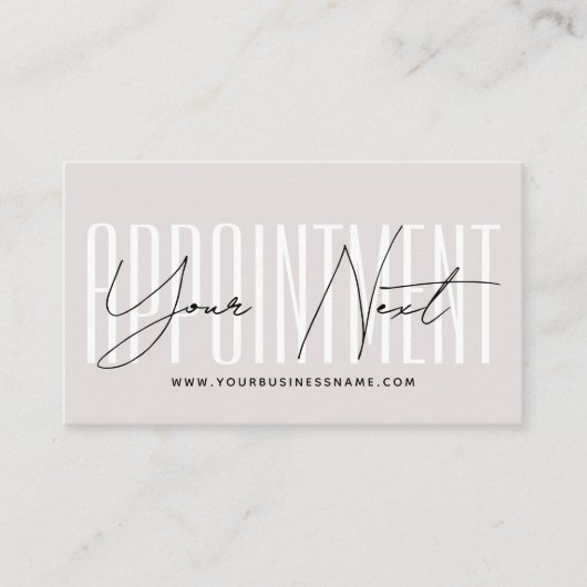 Modern script typography professional reminder terminkarte (Vorderseite)