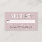 Modern script typography professional reminder terminkarte (Rückseite)