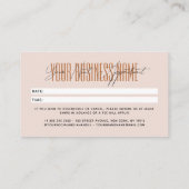 Modern script typography professional reminder terminkarte (Rückseite)