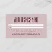 Modern script typography professional reminder terminkarte (Rückseite)