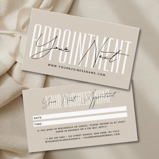 Modern script typography professional reminder terminkarte