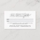 Modern script typography professional reminder terminkarte (Rückseite)