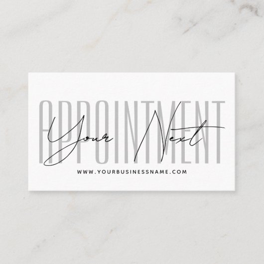 Modern script typography professional reminder terminkarte (Vorderseite)