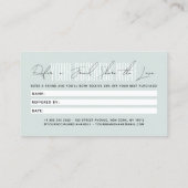 Modern script typography share the love empfehlungskarte (Rückseite)