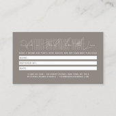 Modern script typography share the love empfehlungskarte (Rückseite)