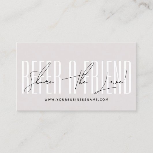 Modern script typography share the love empfehlungskarte (Vorderseite)