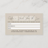 Modern script typography share the love empfehlungskarte (Rückseite)