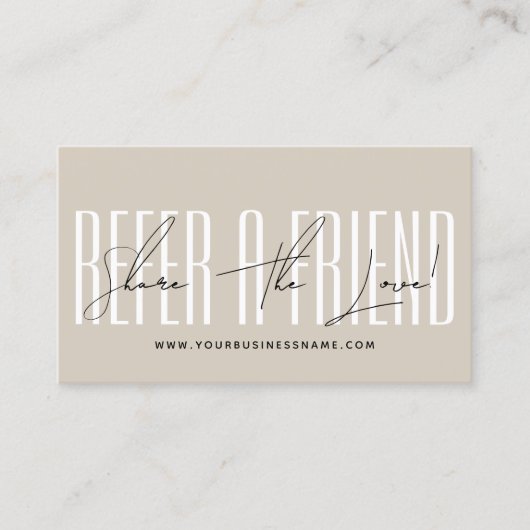 Modern script typography share the love empfehlungskarte (Vorderseite)