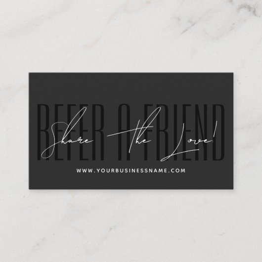 Modern script typography share the love empfehlungskarte (Vorderseite)