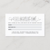 Modern script typography share the love empfehlungskarte (Rückseite)