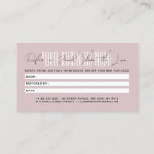 Modern script typography share the love empfehlungskarte (Rückseite)