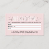 Modern script typography share the love empfehlungskarte (Rückseite)