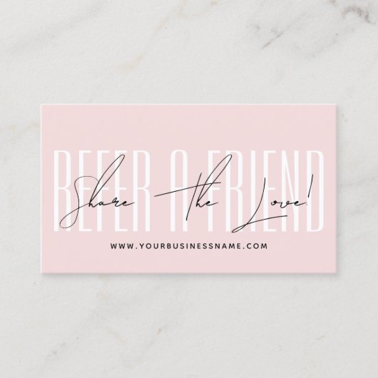 Modern script typography share the love empfehlungskarte (Vorderseite)