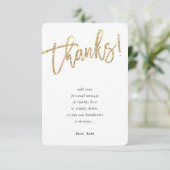 MODERN SCRIPT Vielen Dank für Ihre Anmerkung Gold  Einladung (Stehend Vorderseite)