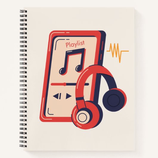 Modern Script Vintage Notizbuch Journal | Playlist (Vorderseite)