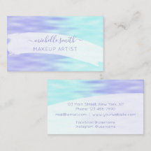 Modern Script Violet Aqua Blue Pastel Ombre Chic
