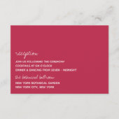 Modern Script Viva Magenta Minimalistic Wedding Begleitkarte (Vorderseite)