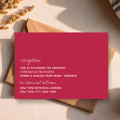 Modern Script Viva Magenta Minimalistic Wedding Begleitkarte