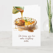 Modern Script Watercolor Blumenrezeptur Muttertag Karte (Vorderseite)