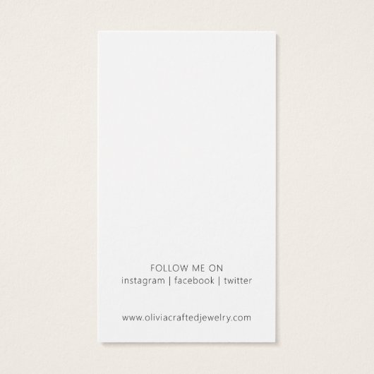 Modern Script Watercolor Earring Display Card (Rückseite)