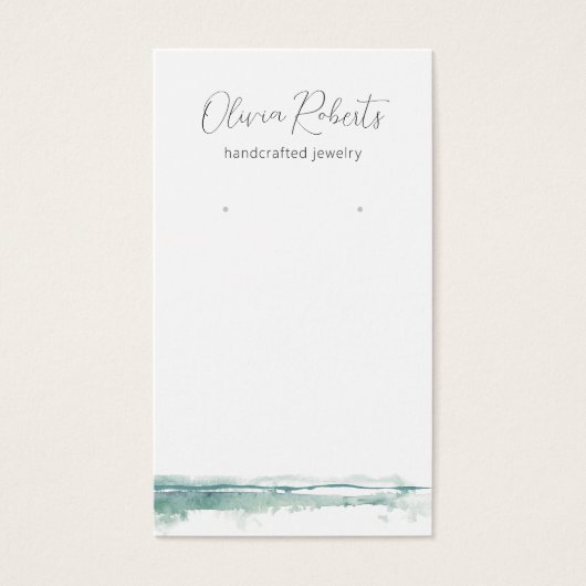 Modern Script Watercolor Earring Display Card (Vorderseite)
