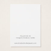 Modern Script Watercolor Earring Display Card (Rückseite)