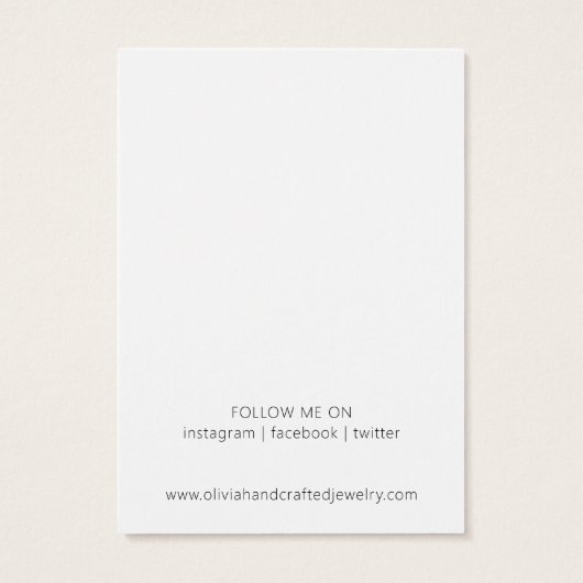 Modern Script Watercolor Earring Display Card (Rückseite)