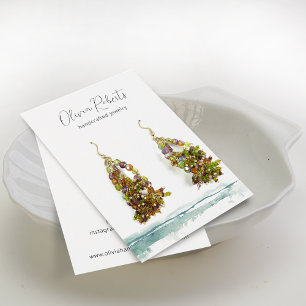 Modern Script Watercolor Earring Display Card