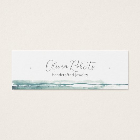 Modern Script Watercolor Earring Display Card (Vorderseite)