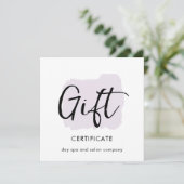 Modern Script Watercolor Gift Voucher Certificate (Stehend Vorderseite)