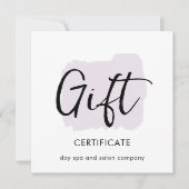 Modern Script Watercolor Gift Voucher Certificate (Vorderseite)