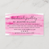 Modern Script Watercolor Pinselstrich Danke Visitenkarte (Rückseite)