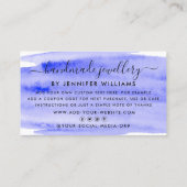 Modern Script Watercolor Pinselstrich Danke Visitenkarte (Rückseite)