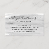 Modern Script Watercolor Pinselstrich | Grau Visitenkarte (Rückseite)