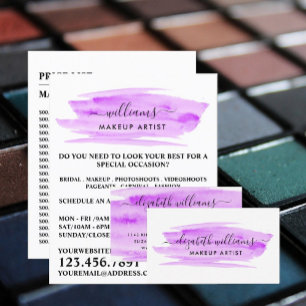 Modern Script Watercolor Pinselstrich LILA Visitenkarte