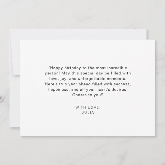 Modern Script Watercolor Wildblume Happy Birthday Karte (Rückseite)