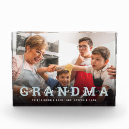 Modern Script 'We Liebe You - Oma' Glass Foto