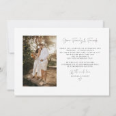Modern Script Wedding 2-Foto Dankeschön Card Dankeskarte (Rückseite)