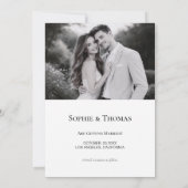 Modern Script Wedding 2 Photos Save the Date (Rückseite)