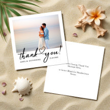 Modern Script Wedding Budget Mini Danke Karte
