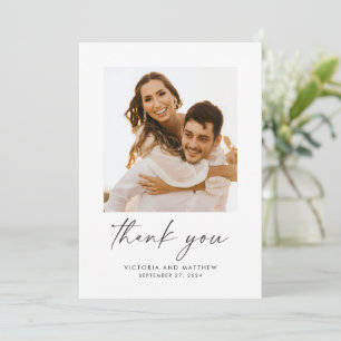 Modern Script Wedding danke You Card
