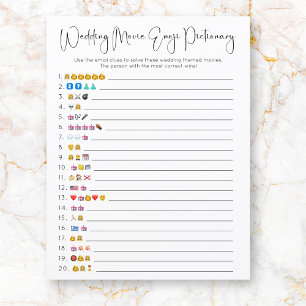 Modern Script Wedding Film Emoji Pictionary Game